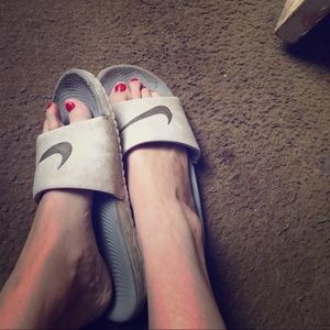 Well Worn Nike Slip On Sandals